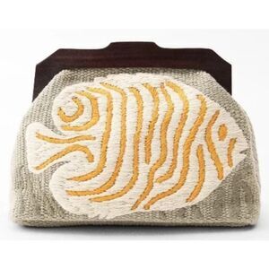 NWT Zara Embroidered Fish Clutch Bag Rare Statement Piece